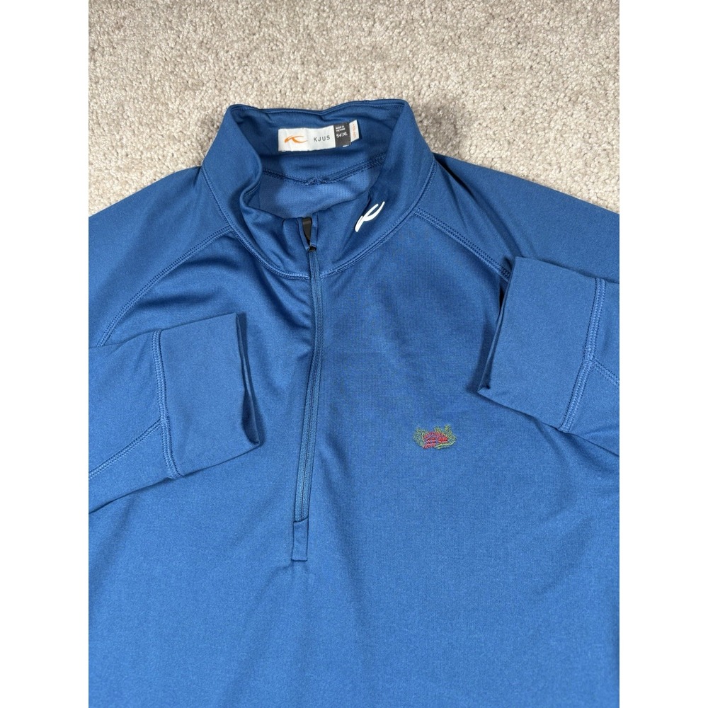 KJUS Masters Golf Pullover Men XL 54 Blue 1/4 Zip Augusta National Performance